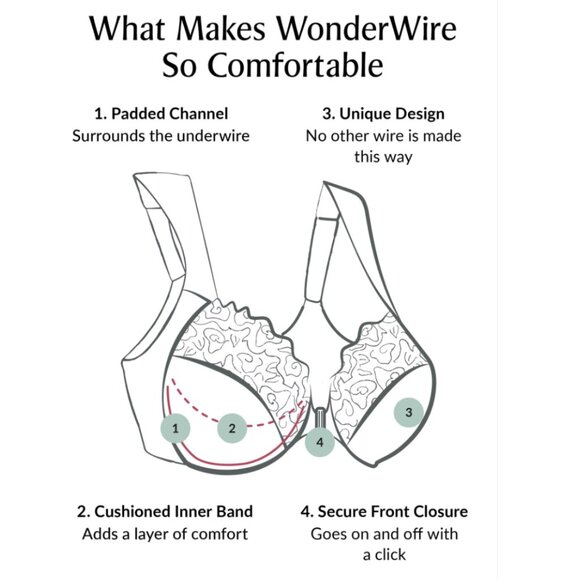 Glamorise Wonderwire Front Closure T-Back Bra Blue 38D NEW - Picture 7 of 13